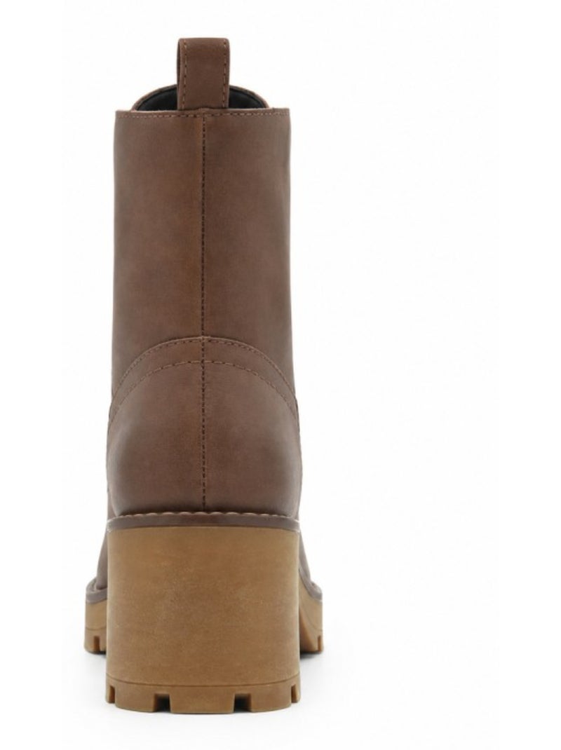 Stivaletti con tacco pelle naturale purapiel Marrone - Kiabi