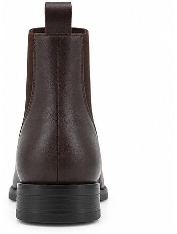 Stivaletti con tacco pelle naturale purapiel