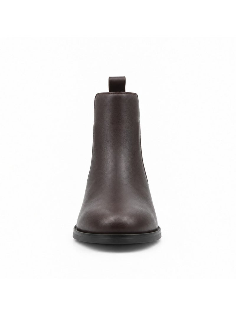 Stivaletti con tacco pelle naturale purapiel Marrone - Kiabi