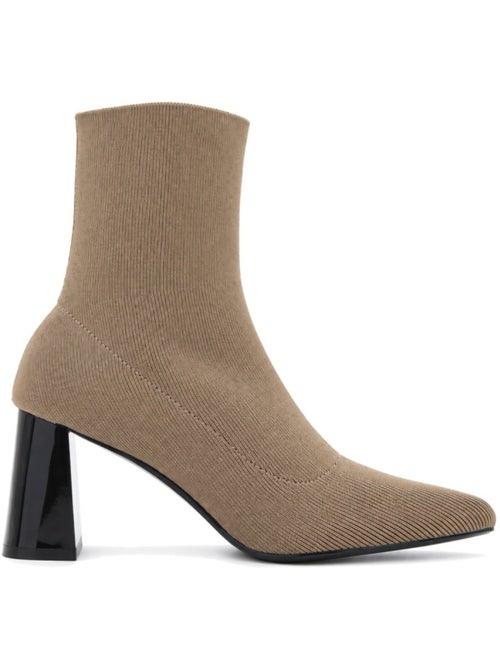 Stivaletti con tacco pelle naturale purapiel - Kiabi