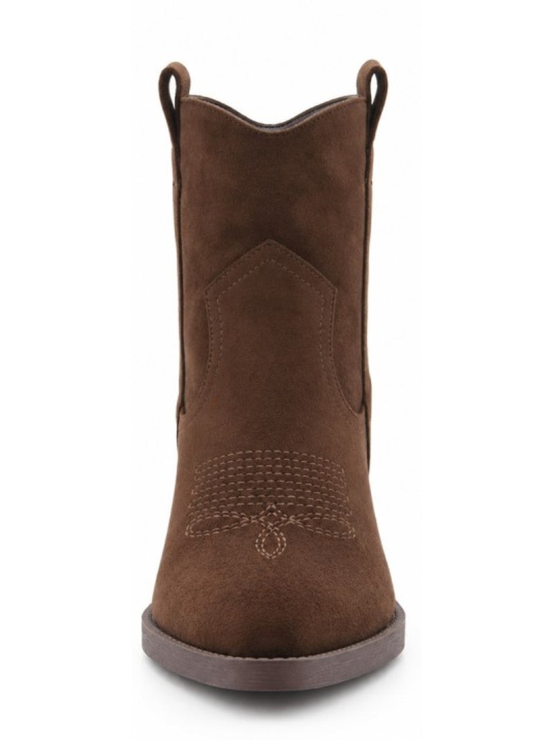 Stivaletti con tacco pelle naturale purapiel Marrone - Kiabi