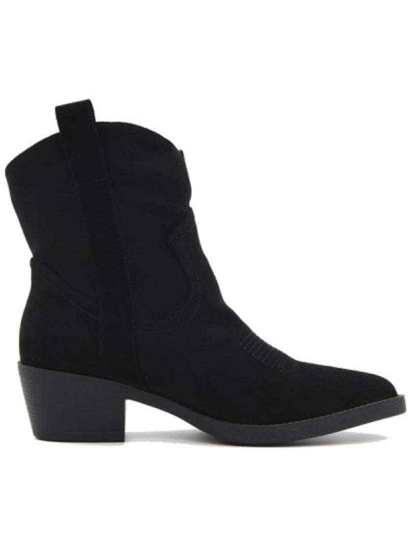 Stivaletti con tacco pelle naturale purapiel Nero - Kiabi