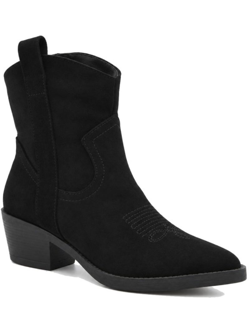 Stivaletti con tacco pelle naturale purapiel Nero - Kiabi