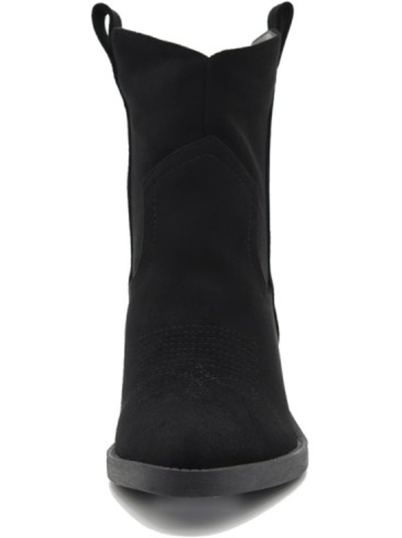 Stivaletti con tacco pelle naturale purapiel Nero - Kiabi