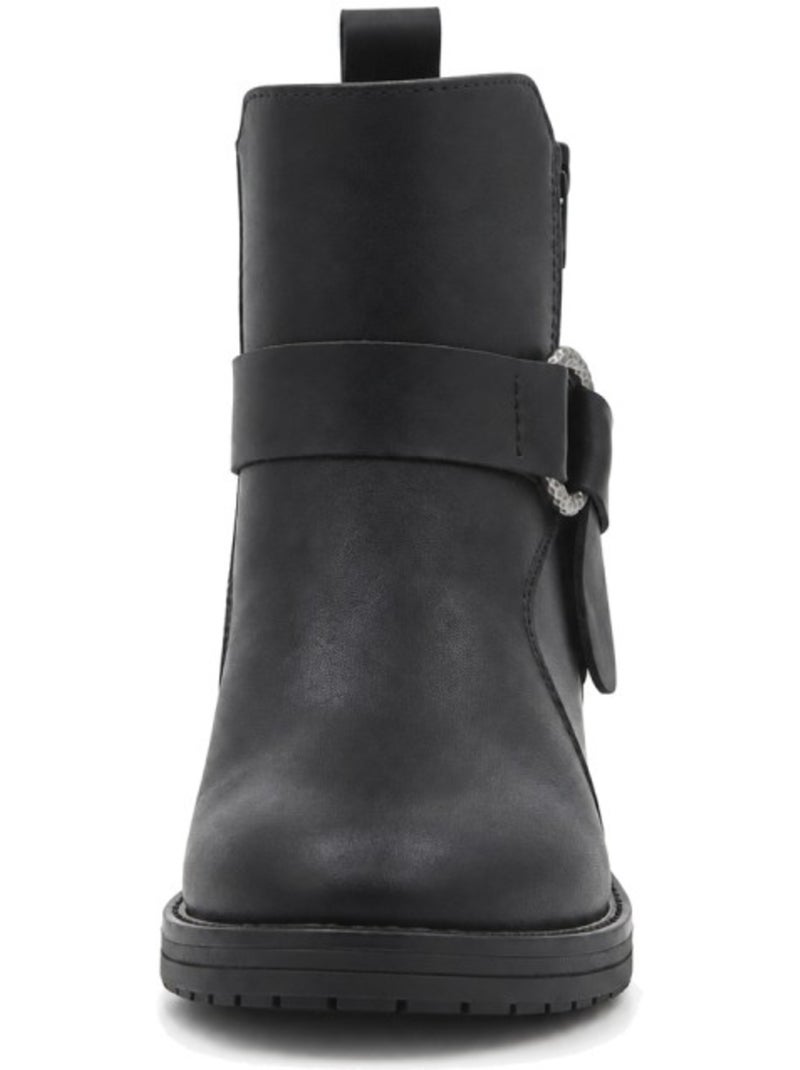 Stivaletti con tacco pelle naturale purapiel Nero - Kiabi