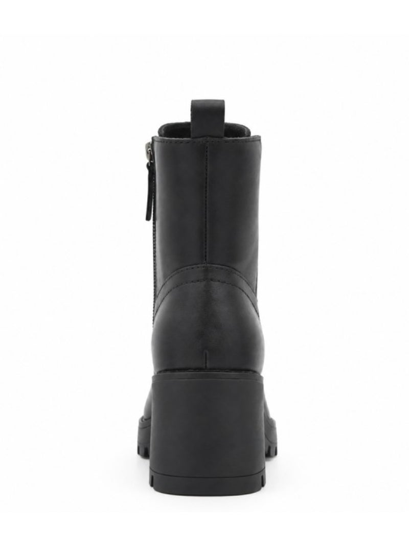 Stivaletti con tacco pelle naturale purapiel Nero - Kiabi