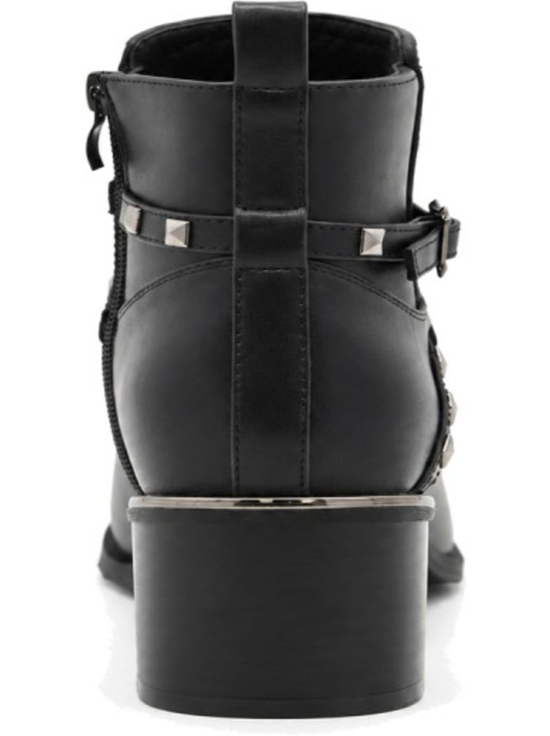 Stivaletti con tacco pelle naturale purapiel Nero - Kiabi