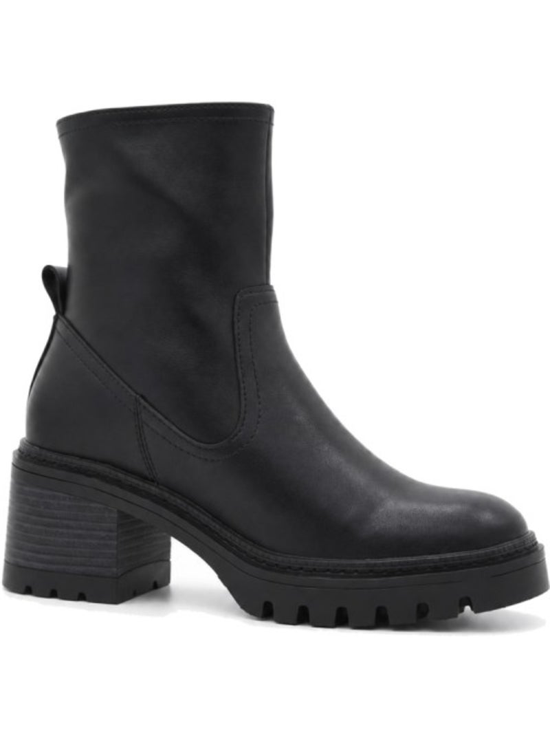 Stivaletti con tacco pelle naturale purapiel Nero - Kiabi