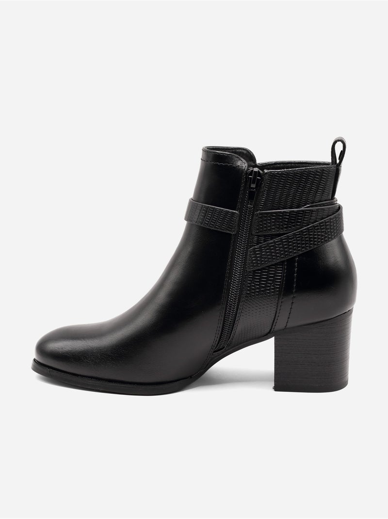 Stivaletti con tacco squadrato Nero - Kiabi