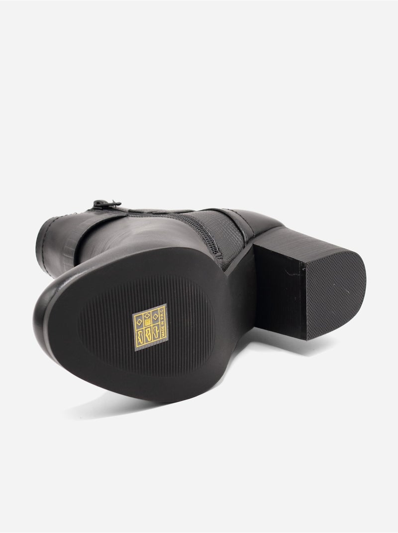 Stivaletti con tacco squadrato Nero - Kiabi