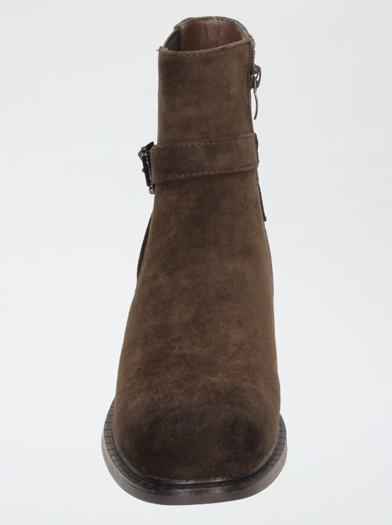 Stivaletti con zip in simil camoscio Marrone - Kiabi