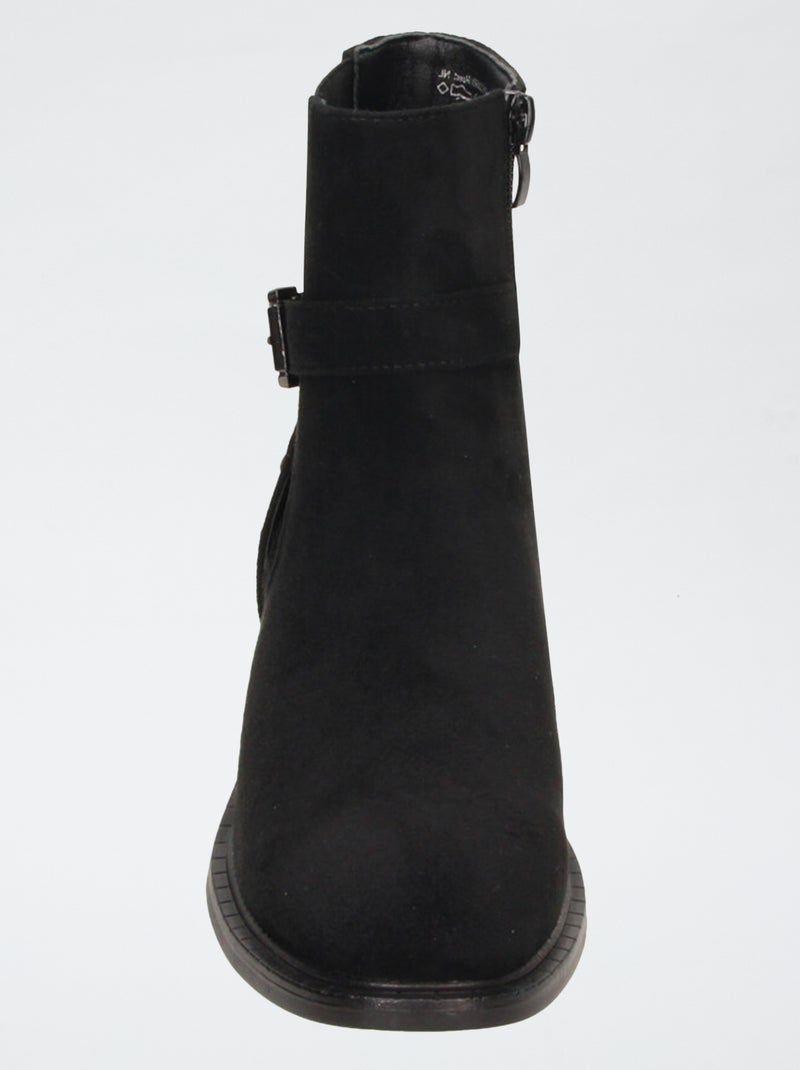 Stivaletti con zip in simil camoscio Nero - Kiabi