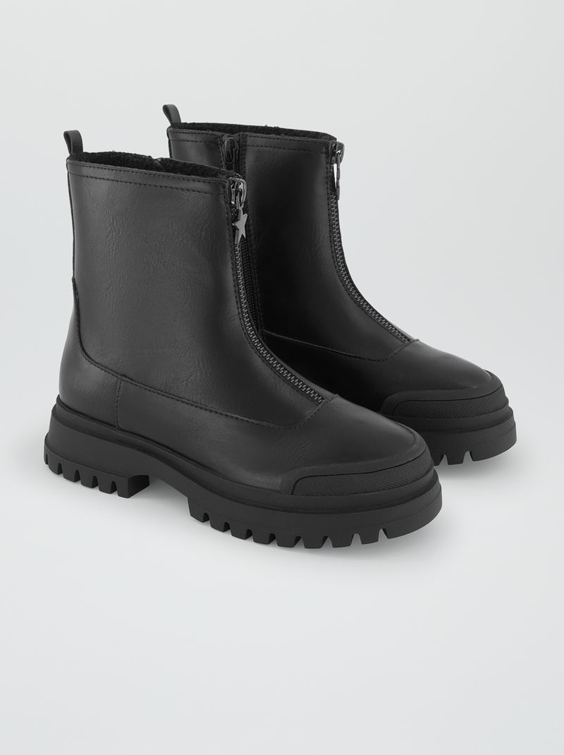 Stivaletti con zip nero - Kiabi