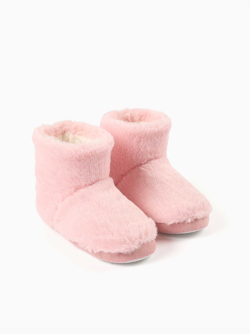 Stivaletti da casa in sherpa con suola antiscivolo Rosa chiaro - Kiabi