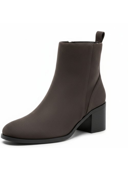 Stivaletti donna scamosciati con zip tacco a blocco 5 cm - Kiabi