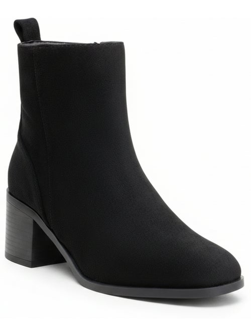 Stivaletti donna scamosciati con zip tacco a blocco 5 cm - Kiabi