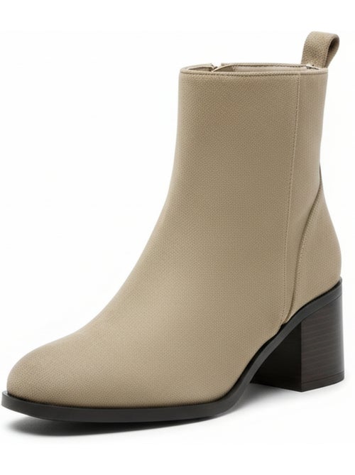 Stivaletti donna scamosciati con zip tacco a blocco 5 cm - Kiabi Stivaletti donna scamosciati con zip tacco a blocco 5 cm - Kiabi