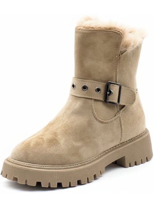 Stivaletti donna scamosciati zip e cinturino suola zigrinata ozabi - Kiabi