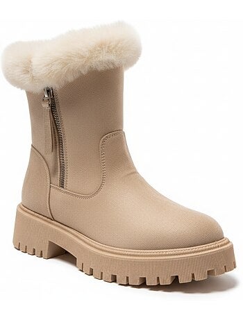 Stivaletti donna scamosciato zip suola dentellata ozabi