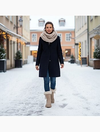 Stivaletti donna scamosciato zip suola dentellata ozabi