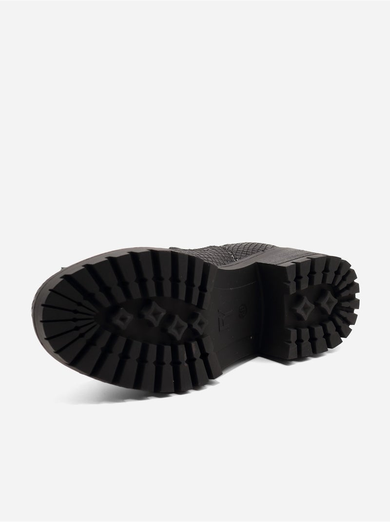 Stivaletti effetto coccodrillo Nero - Kiabi