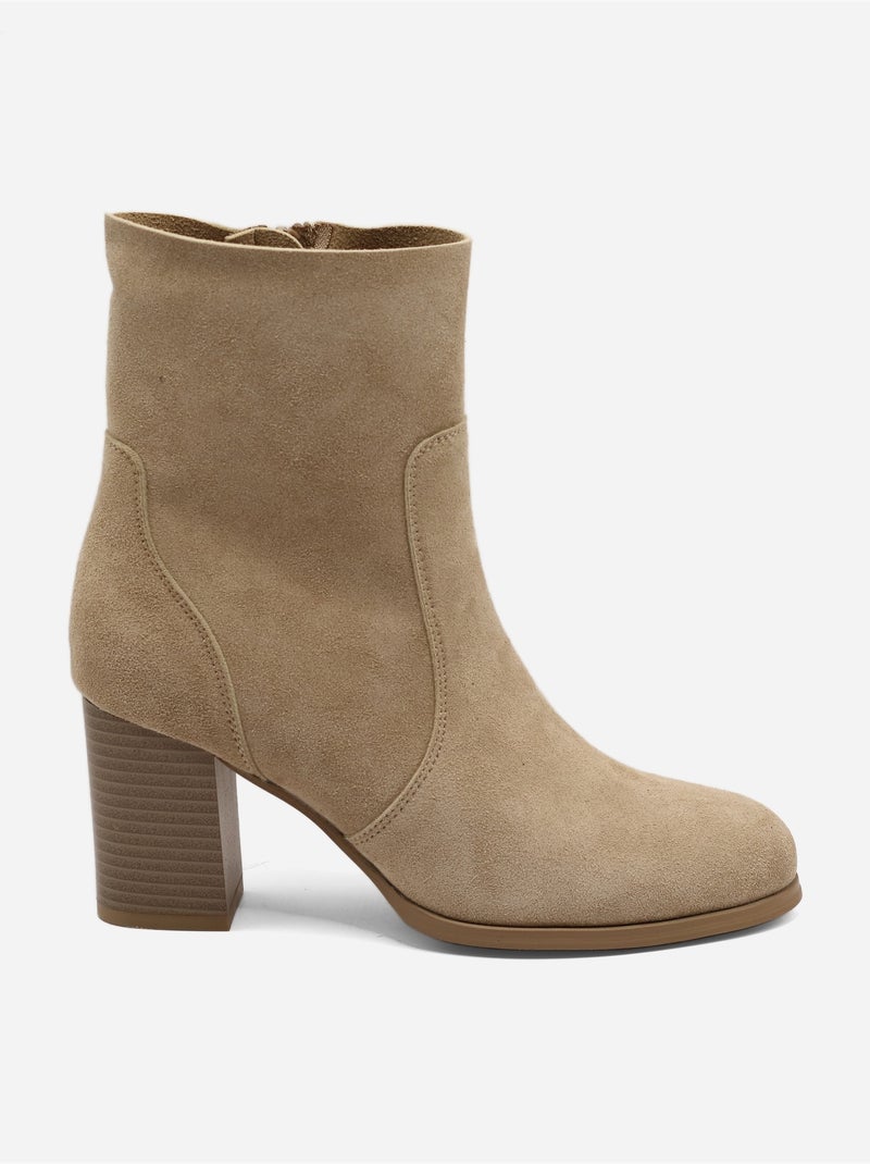 Stivaletti effetto pelle scamosciata Beige - Kiabi