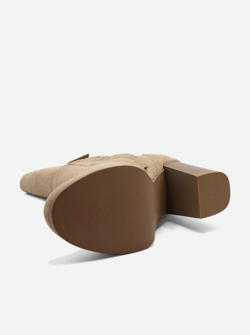 Stivaletti effetto pelle scamosciata Beige - Kiabi