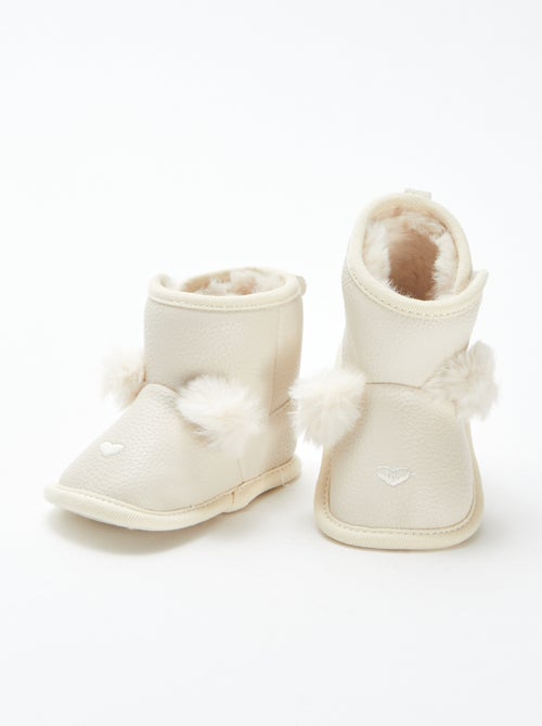 Stivaletti imbottiti con pompon - Kiabi