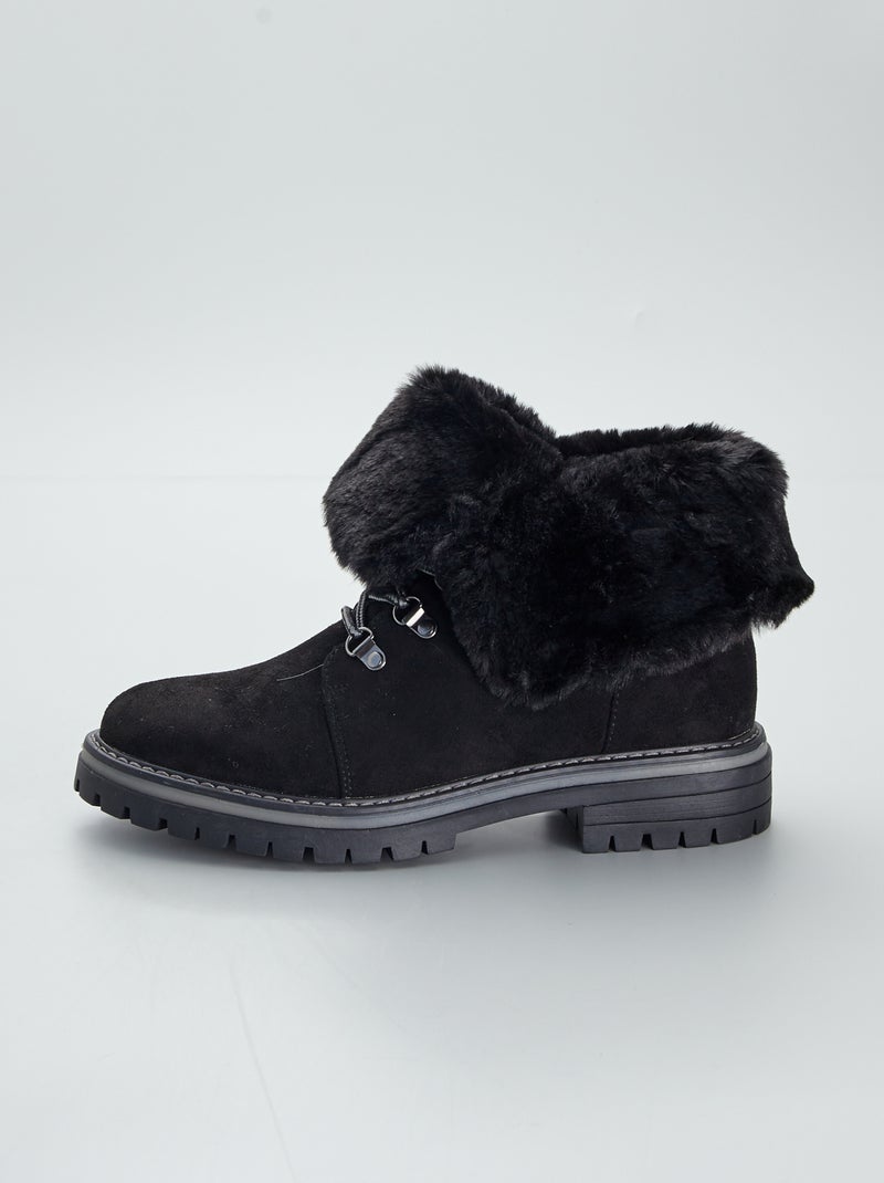 Stivaletti in finto camoscio stile montanaro nero - Kiabi