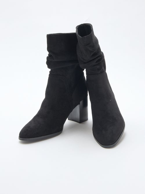 Stivaletti in simil suede effetto plissé - Kiabi