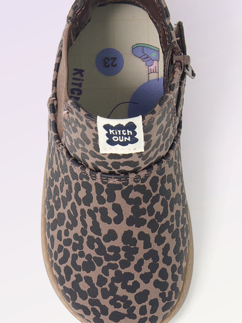 Stivaletti in similpelle con inserto elastico Beige - Kiabi