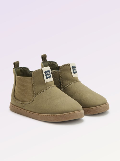 Stivaletti in similpelle con inserto elastico - Kiabi