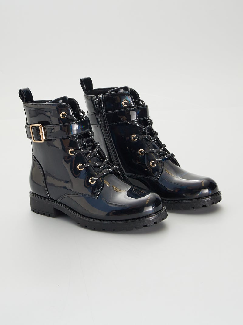 Stivaletti in similpelle liscia NERO - Kiabi
