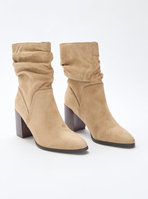 Stivaletti in suede effetto plissé - Kiabi