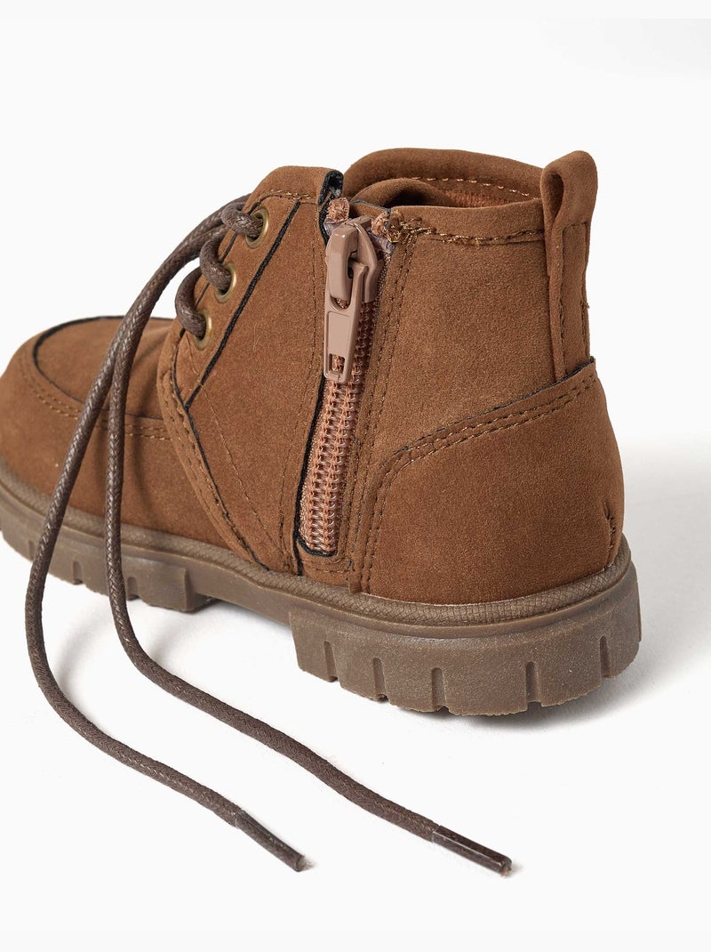 Stivaletti in suedette con lacci Beige - Kiabi