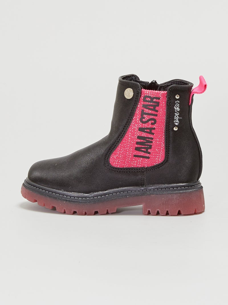 Stivaletti lisci - 'I am girly' - nero NERO - Kiabi