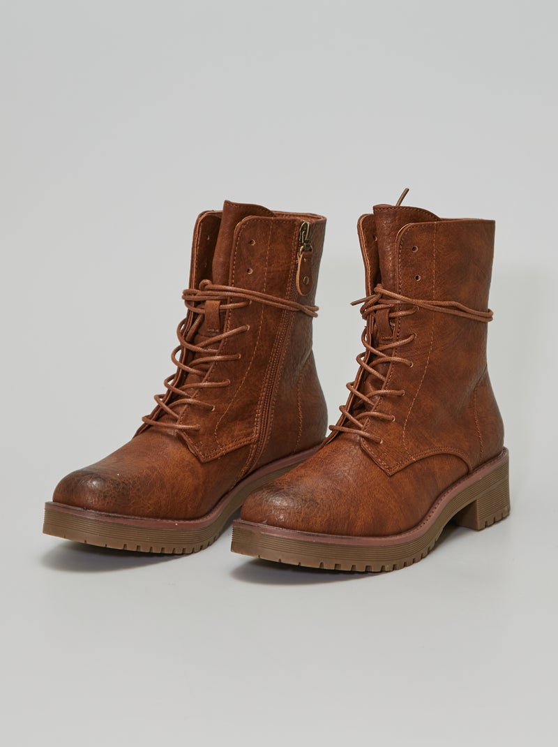 Stivaletti stringati cammello - Kiabi