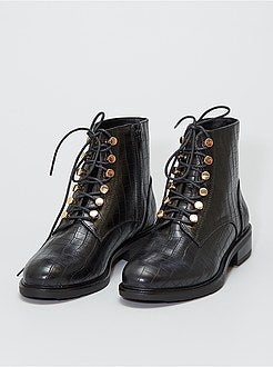 Stivaletti stringati in similpelle - Kiabi