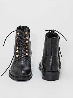 Stivaletti stringati in similpelle - Kiabi