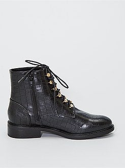 Stivaletti stringati in similpelle - Kiabi