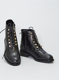 Stivaletti stringati in similpelle - Kiabi