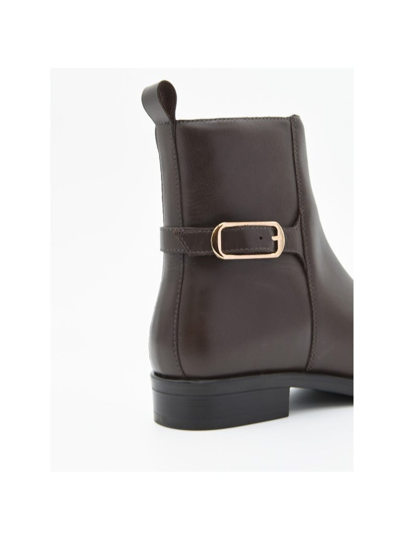 Stivaletto Basso Materiale Sintetico Purapiel Marrone - Kiabi
