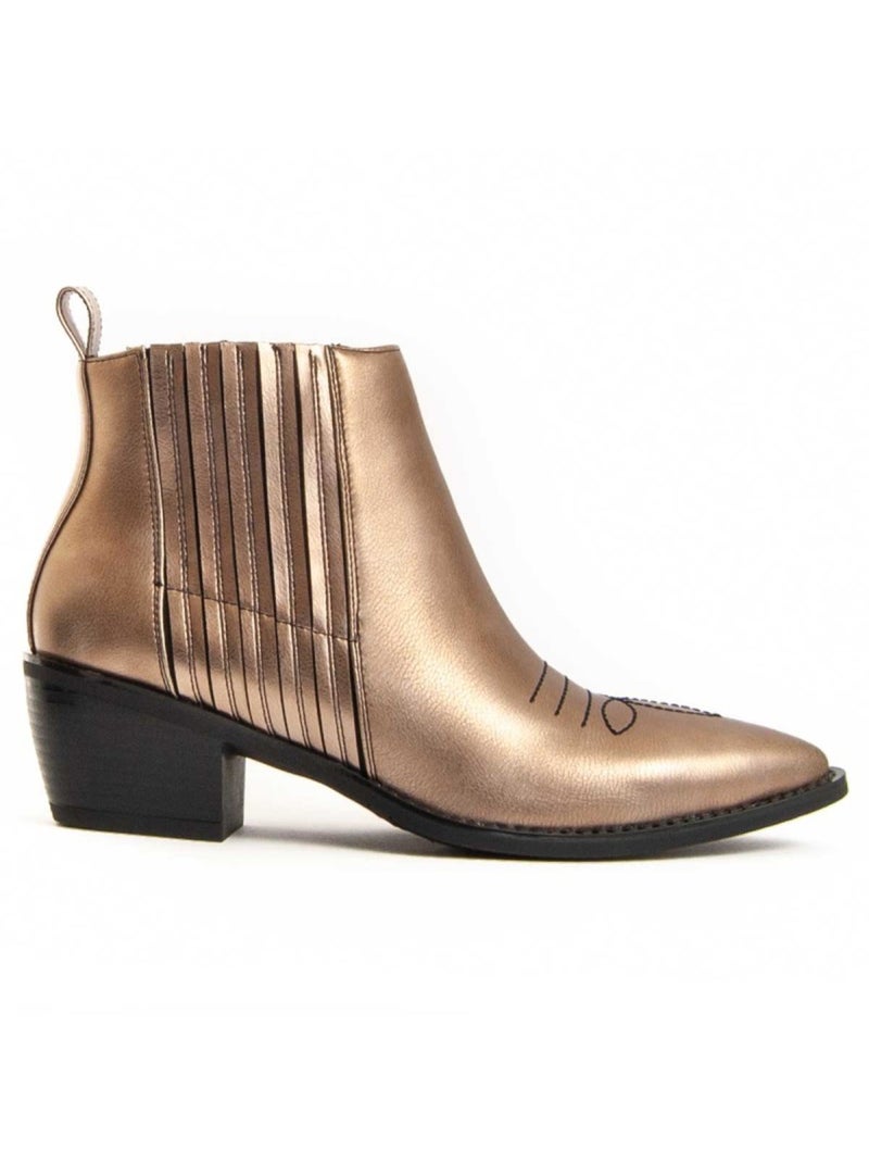 Stivaletto Con Tacco Materiale Sintetico E Tessile Montevita Dorato/Oro - Kiabi