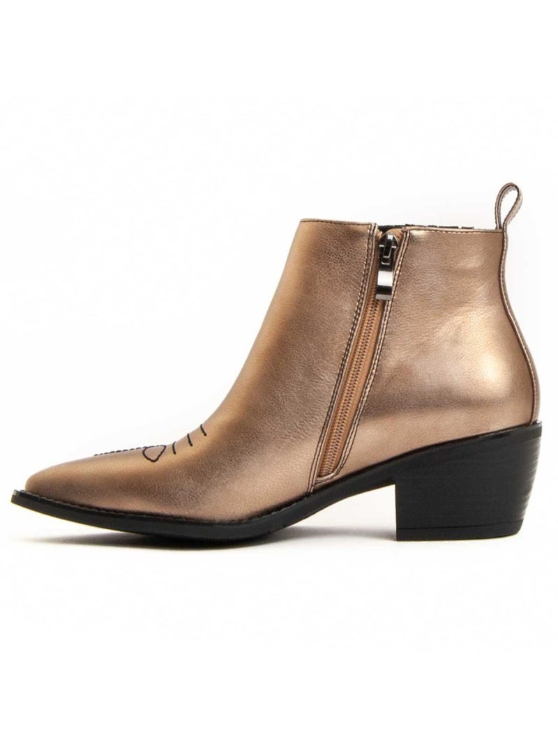 Stivaletto Con Tacco Materiale Sintetico E Tessile Montevita Dorato/Oro - Kiabi