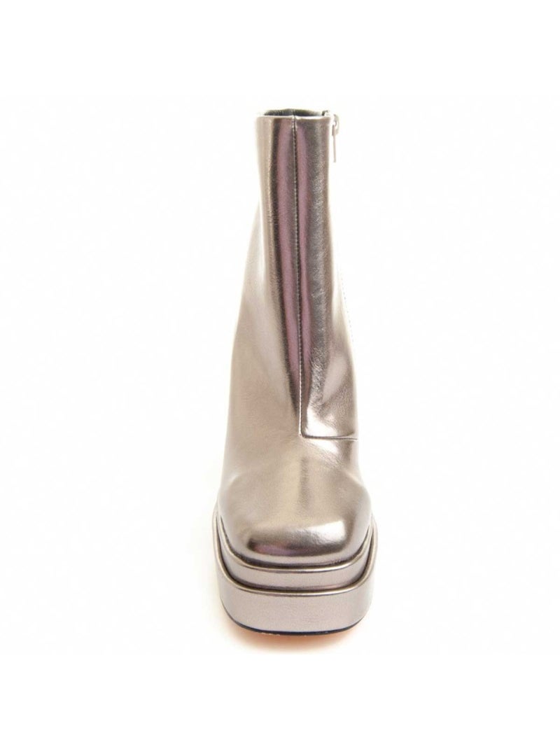 Stivaletto Con Tacco Materiale Sintetico E Tessile Montevita Grigio - Kiabi