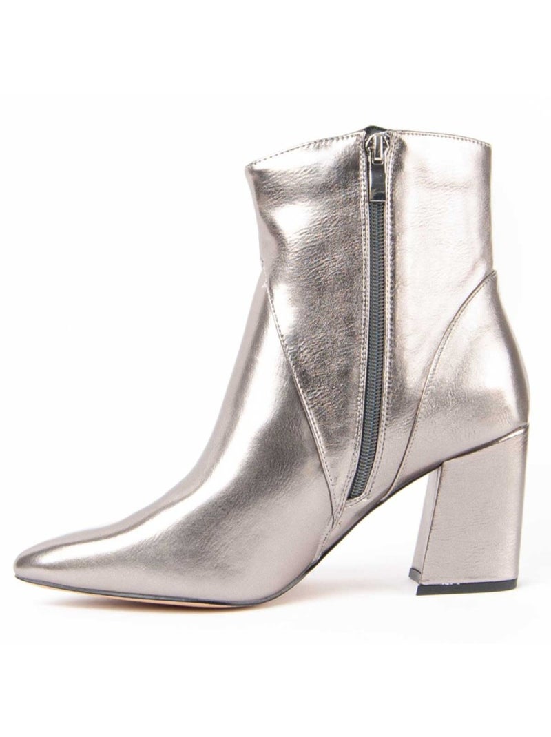 Stivaletto Con Tacco Materiale Sintetico E Tessile Montevita Grigio - Kiabi