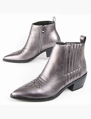Stivaletto Con Tacco Materiale Sintetico E Tessile Montevita