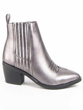 Stivaletto Con Tacco Materiale Sintetico E Tessile Montevita