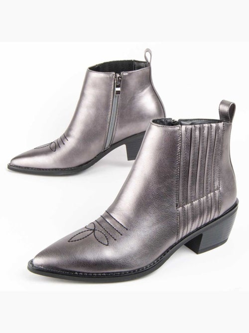 Stivaletto Con Tacco Materiale Sintetico E Tessile Montevita - Kiabi