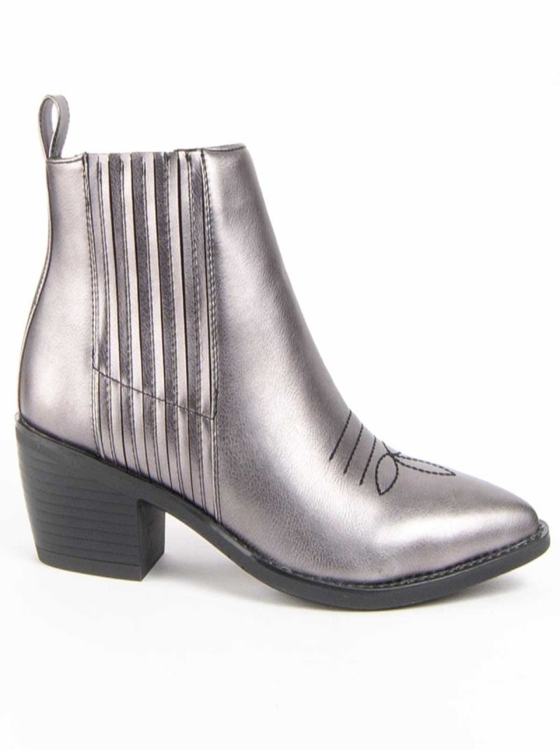 Stivaletto Con Tacco Materiale Sintetico E Tessile Montevita Grigio - Kiabi